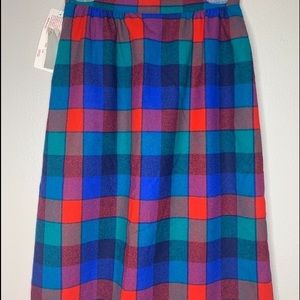 Pendleton Red Plaid Midi Skirt NEW 10